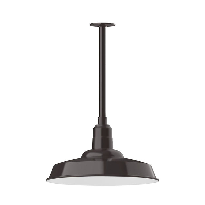 Warehouse 18" LED Stem Mount Pendant Light in Architectural Bronze