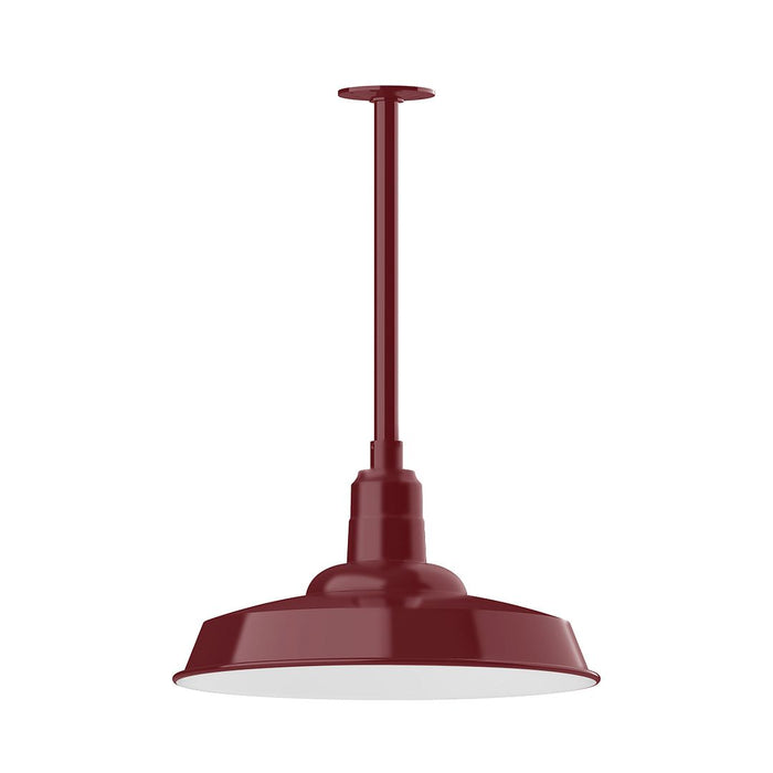 Warehouse 18" LED Stem Mount Pendant Light in Barn Red