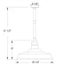 Warehouse 18" pendant, stem mount in Slate Gray Line Drawing