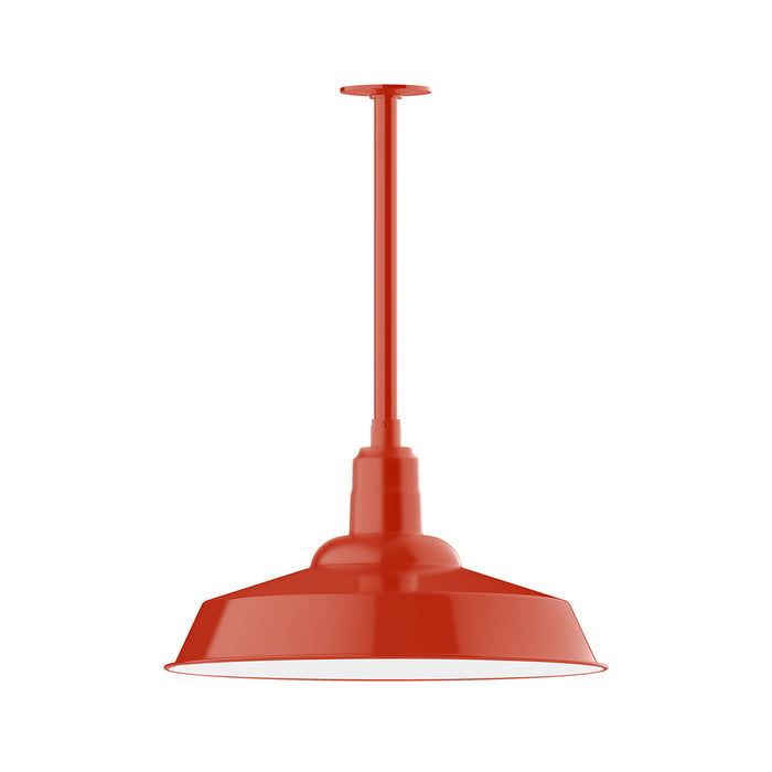 Warehouse 20" pendant, stem mount in Vermillion | Montclair Light Works