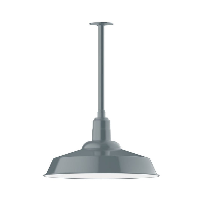Warehouse 20" pendant, stem mount in Slate Gray