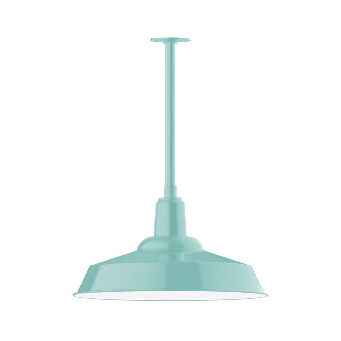 Warehouse 20" Stem Mount Pendant Light in Sea Green