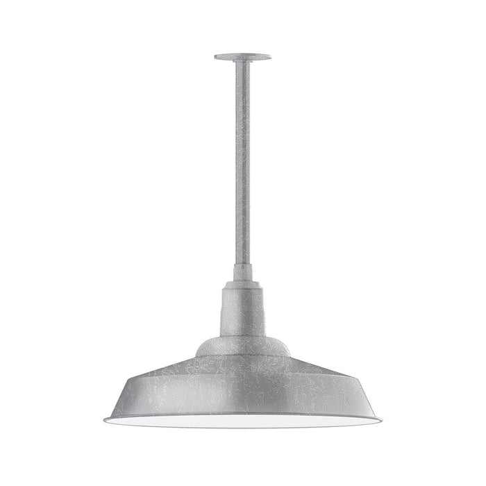 Warehouse 20" Stem Mount Pendant Light in Painted Galvanized