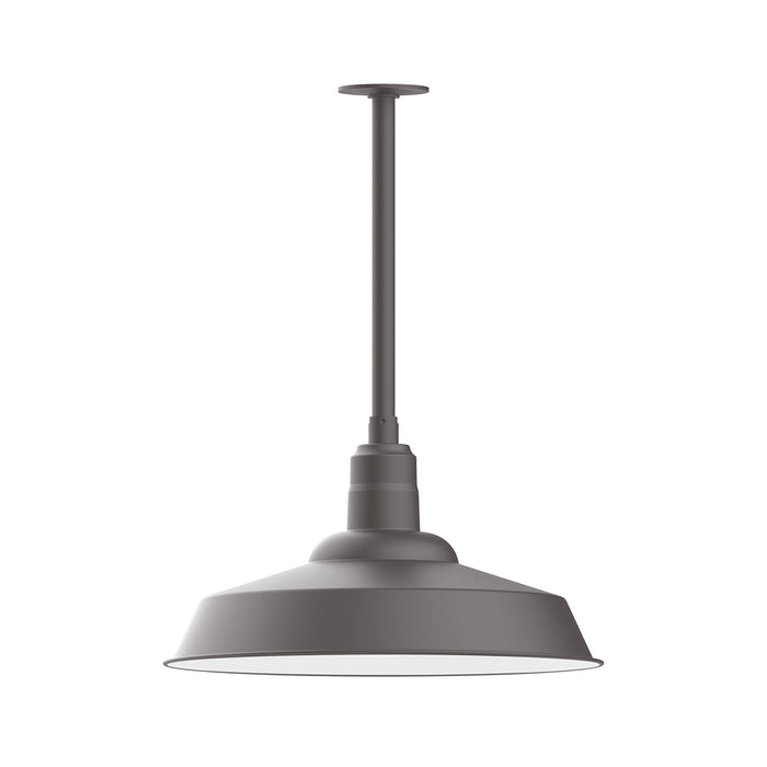 Warehouse 20" pendant, stem mount in Bronze Matte | Montclair Light Works