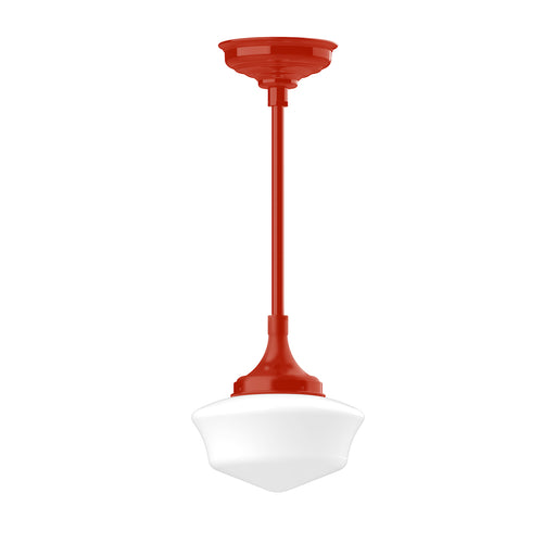 Schoolhouse 12" pendant, stem mount in Vermillion | Montclair Light Works