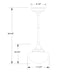 Schoolhouse 12" pendant, stem mount in Black Line Drawing