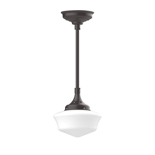 Schoolhouse 12" pendant, stem mount in Bronze Matte | Montclair Light Works