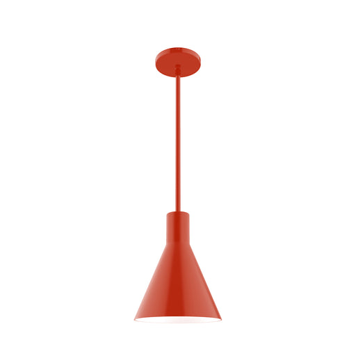 Jerome 8 inch Stem Hung Pendant in Vermillion | Montclair Light Works