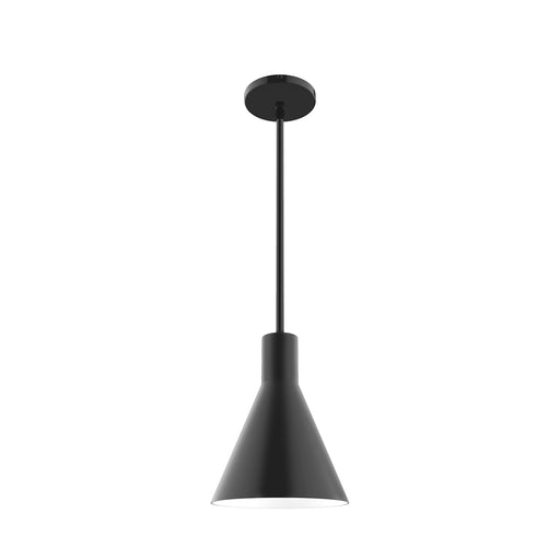 Jerome 8 inch Stem Hung Pendant in Black | Montclair Light Works