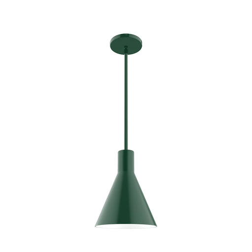 Jerome 8 inch Stem Hung Pendant in Forest Green | Montclair Light Works