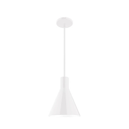 Jerome 8 inch Stem Hung Pendant in White | Montclair Light Works