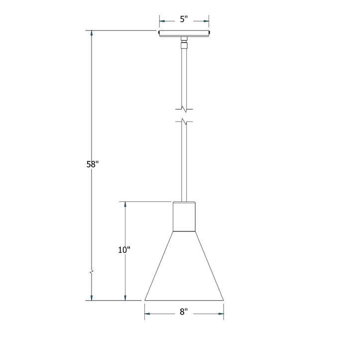Jerome 8 inch Stem Hung Pendant in Navy | Montclair Light Works