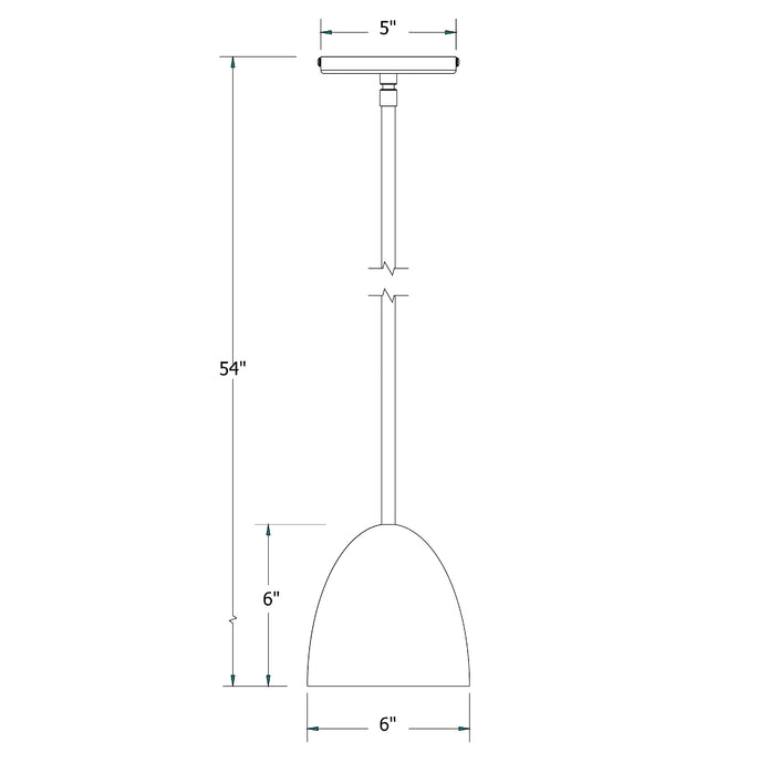 Jill 6 inch Stem Hung Pendant in Mauve | Montclair Light Works