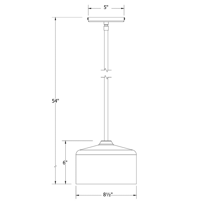 Julia 8.5 inch Stem Hung Pendant in Slate Gray | Montclair Light Works