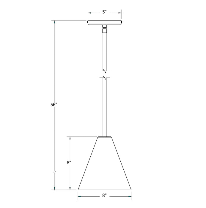 Jynx 8 inch Stem Hung Pendant in Sea Green | Montclair Light Works