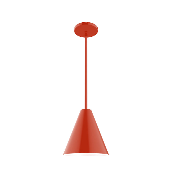 Jynx 8 inch Stem Hung Pendant in Vermillion | Montclair Light Works