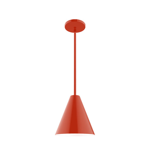 Jynx 8 inch Stem Hung Pendant in Vermillion | Montclair Light Works
