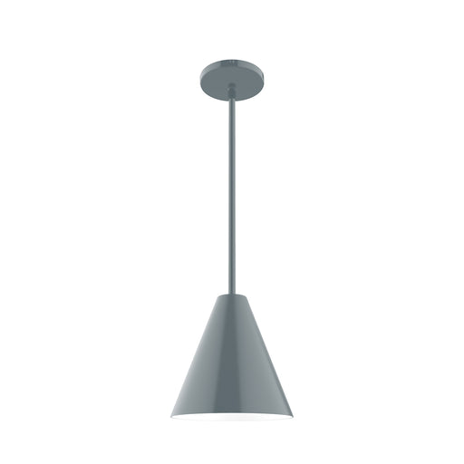 Jynx 8 inch Stem Hung Pendant in Slate Gray | Montclair Light Works