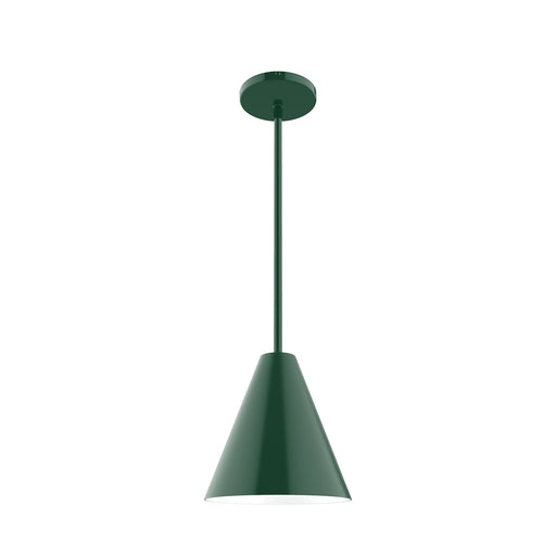 Jynx 8 inch Stem Hung Pendant in Forest Green | Montclair Light Works