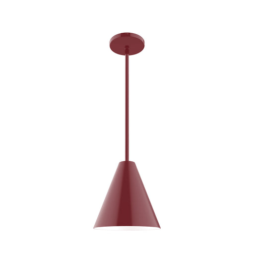 Jynx 8 inch Stem Hung Pendant in Barn Red | Montclair Light Works