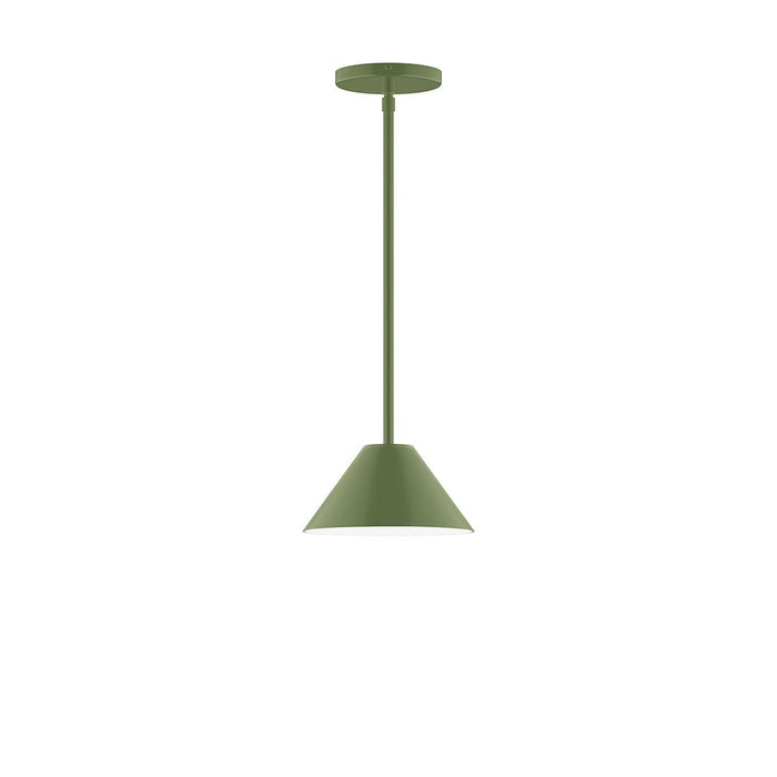 Axis Pinnacle 8" Stem Hung Pendant Light in Fern Green