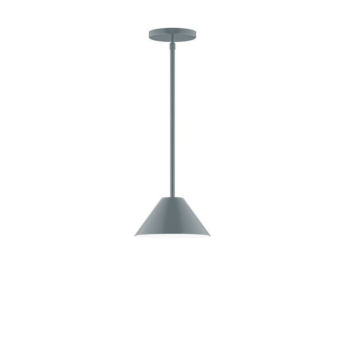 Axis Pinnacle 8" LED Stem Hung Pendant Light in Slate Gray