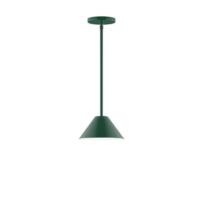 Axis Pinnacle 8" LED Stem Hung Pendant Light in Forest Green