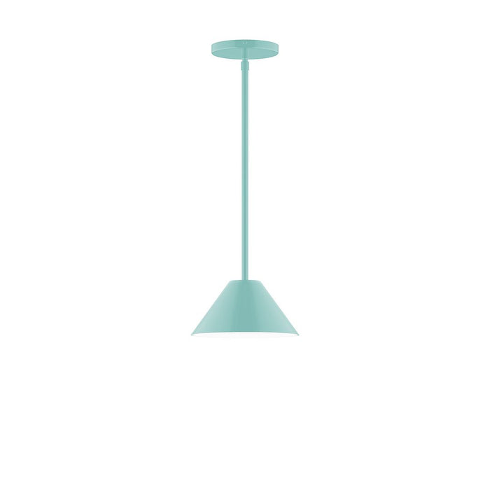 Axis Pinnacle 8" LED Stem Hung Pendant Light in Sea Green