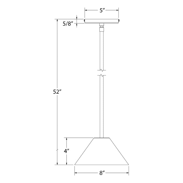 Pinnacle 8" Stem Hung Pendant in Cream Line Drawing