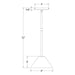Pinnacle 8" Stem Hung Pendant in Cream Line Drawing