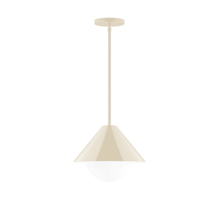 Axis Pinnacle 12" Stem Hung Pendant Light with Glass Globe in Cream