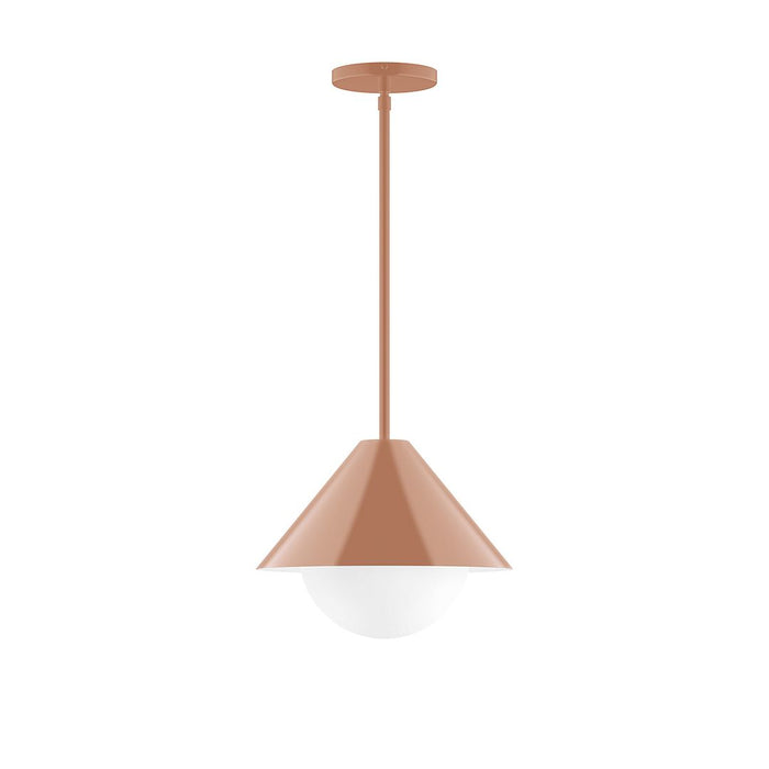 Axis Pinnacle 12" Stem Hung Pendant Light with Glass Globe in Terracotta