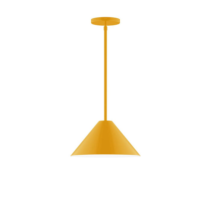 Axis Pinnacle 12" Stem Hung Pendant Light in Bright Yellow