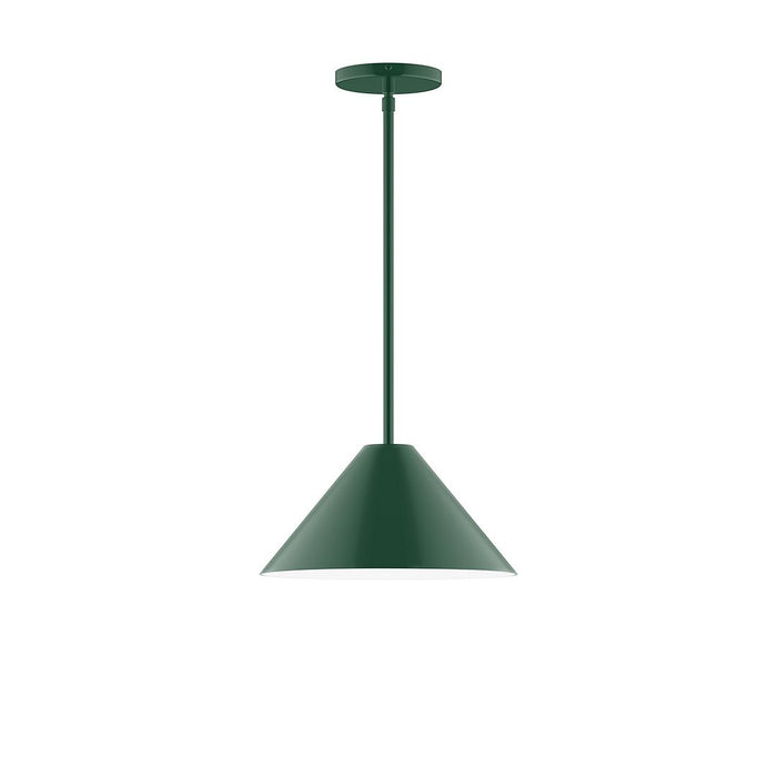 Axis Pinnacle 12" Stem Hung Pendant Light in Forest Green