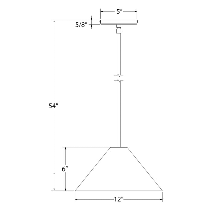 Pinnacle 12" Stem Hung Pendant in Cream Line Drawing