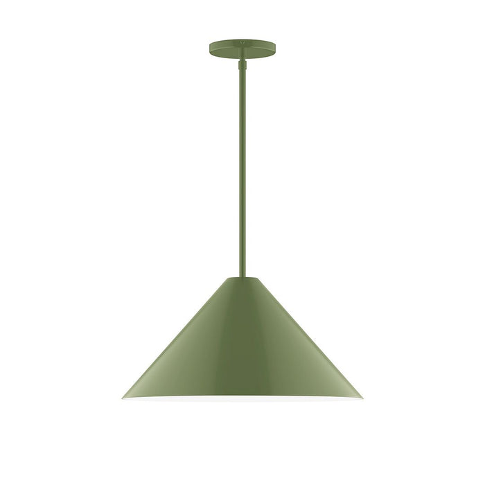 Axis Pinnacle 18" LED Stem Hung Pendant Light in Fern Green