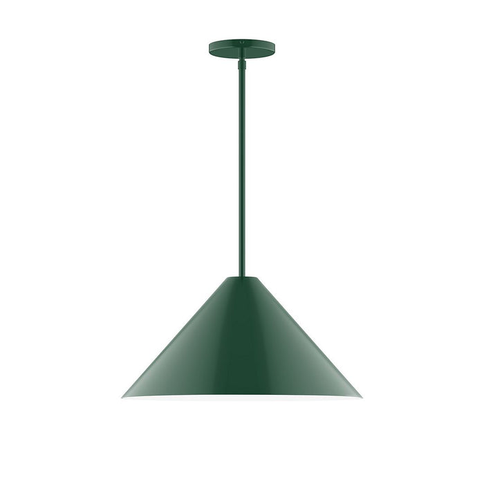 Axis Pinnacle 18" LED Stem Hung Pendant Light in Forest Green