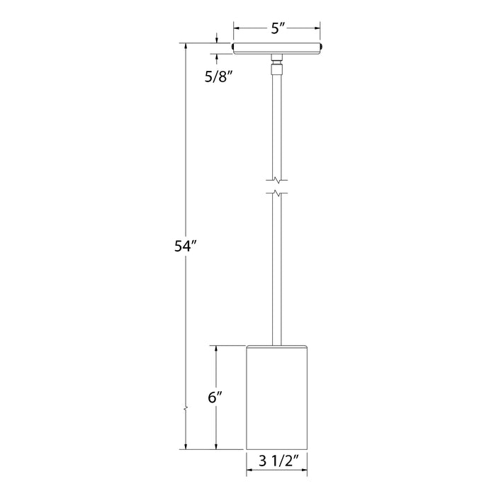 Beam 3.5" Stem Hung Pendant in Navy Line Drawing