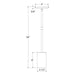 Beam 3.5" Stem Hung Pendant in Navy Line Drawing