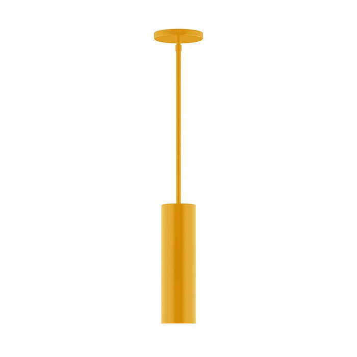 Axis Beam 12" LED Stem Hung Pendant Light in Bright Yellow