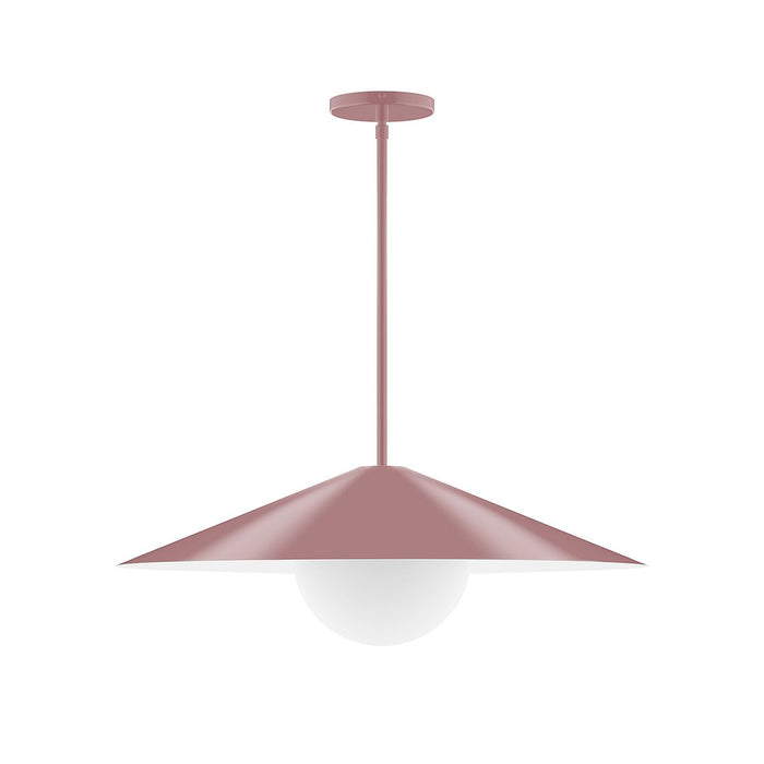 Axis Vessel 24" Stem Hung Pendant Light with Glass Globe in Mauve