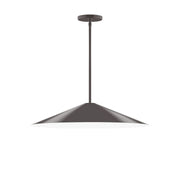 Architectural bronze stem hung pendant with wide flared shade