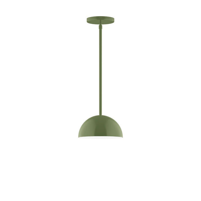 Axis Arcade 8" LED Stem Hung Pendant Light in Fern Green