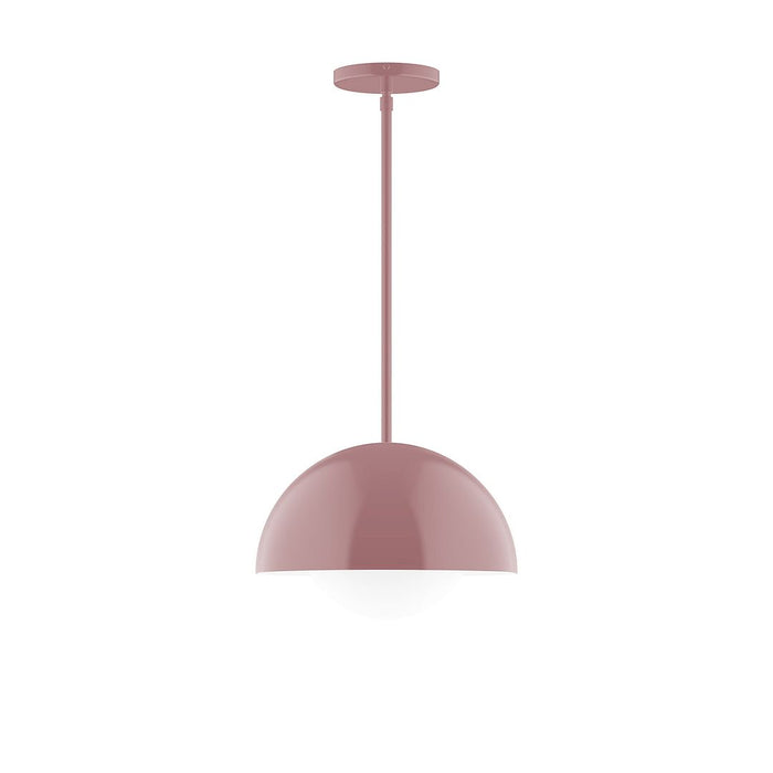 Axis Arcade 12" Stem Hung Pendant Light with Glass Globe in Mauve