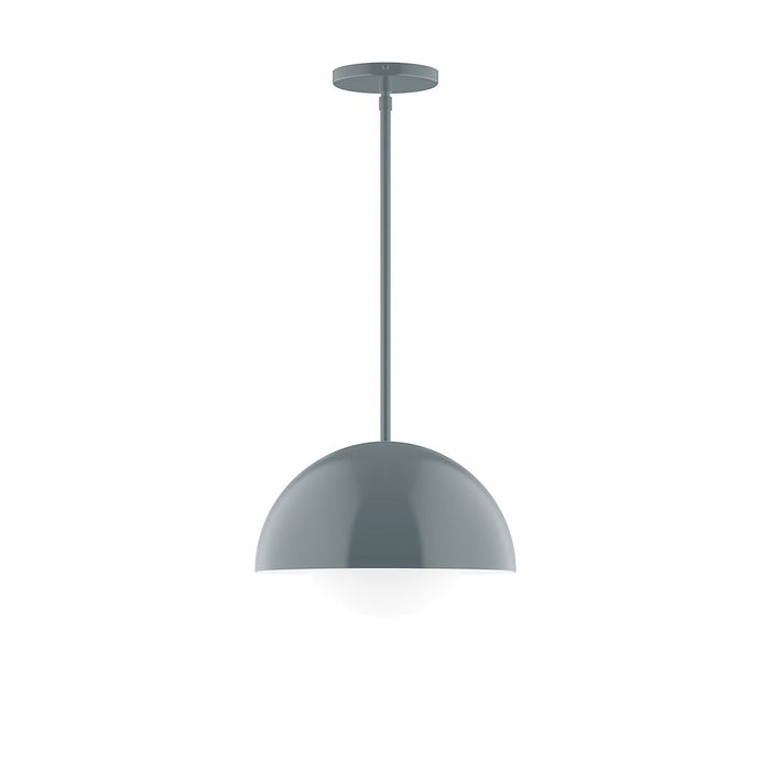 Axis Arcade 12" Stem Hung Pendant Light with Glass Globe in Slate Gray