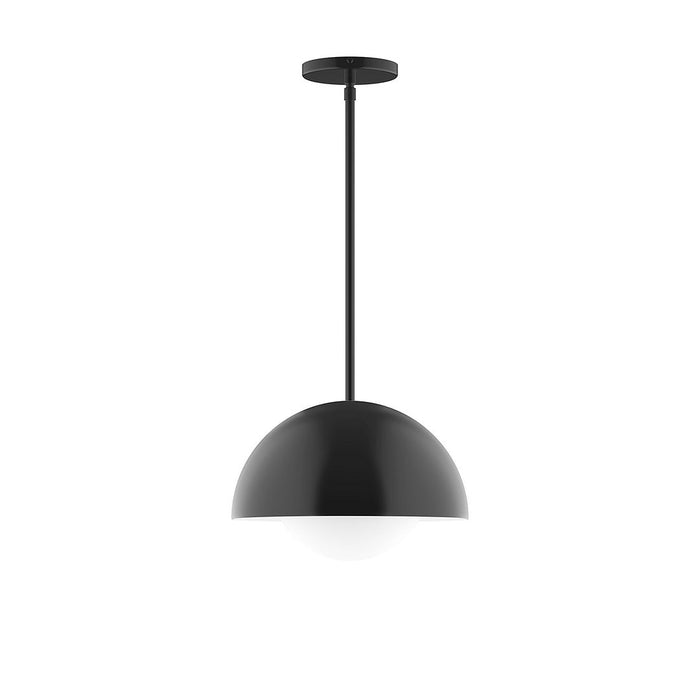 Axis Arcade 12" Stem Hung Pendant Light with Glass Globe in Black