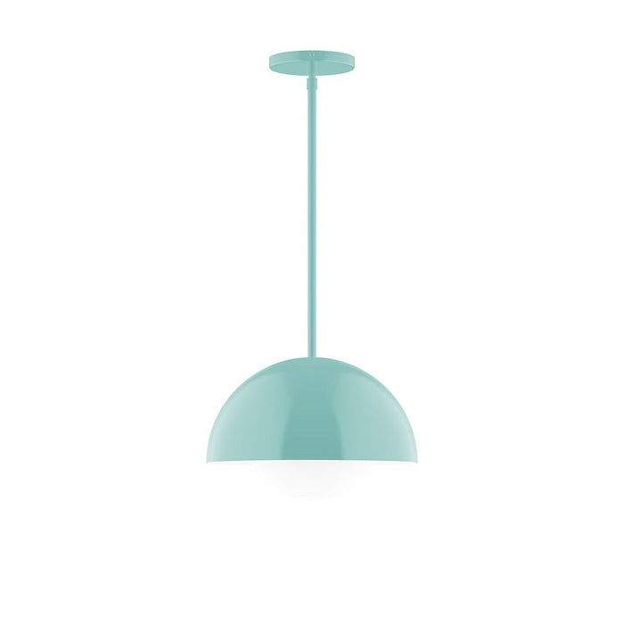 Axis Arcade 12" Stem Hung Pendant Light with Glass Globe in Sea Green