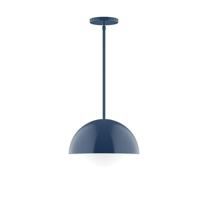 Axis Arcade 12" Stem Hung Pendant Light with Glass Globe in Navy