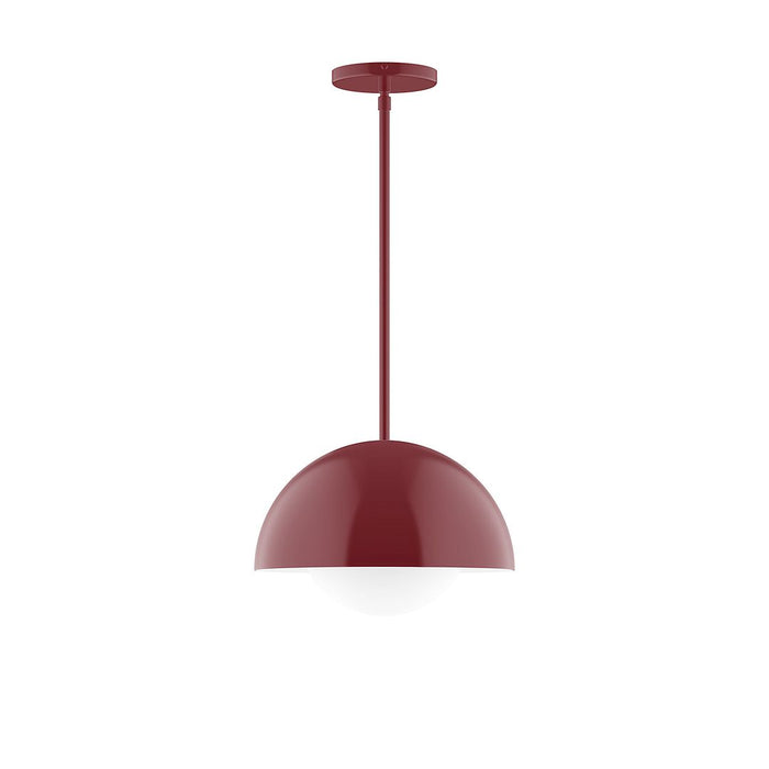 Axis Arcade 12" Stem Hung Pendant Light with Glass Globe in Barn Red