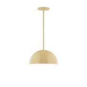 Ivory stem-hung pendant with domed shade and round canopy